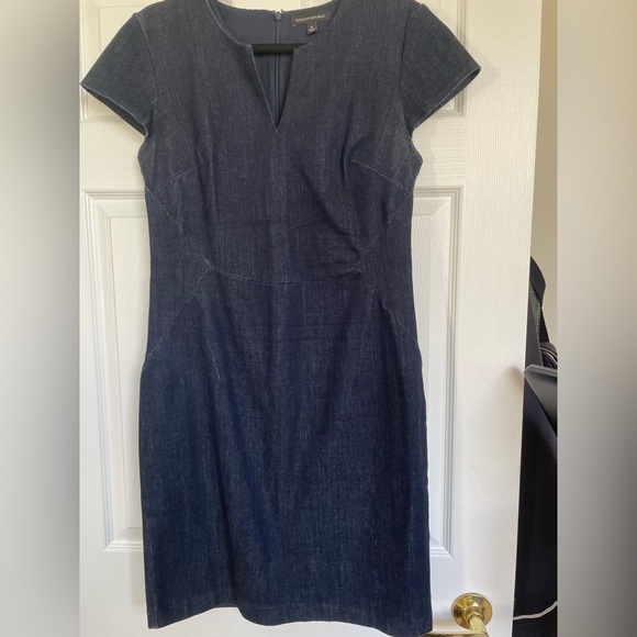 Banana Republic stretch dark denim dress. Size 10. - Picture 1 of 5